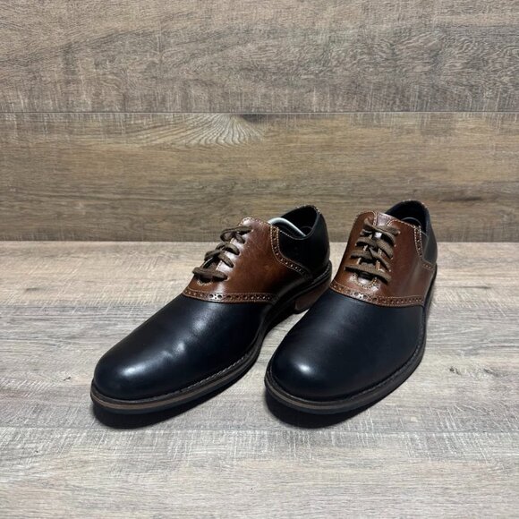 Cole Haan Black/Brown Leather Saddle Shoe Men's Size 12 - Picture 1 of 7